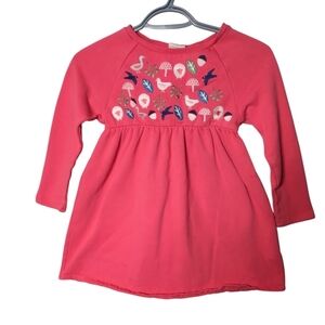 Mini Boden Embroidered Sweat Dress Salmon Pink Size 7-8 Years